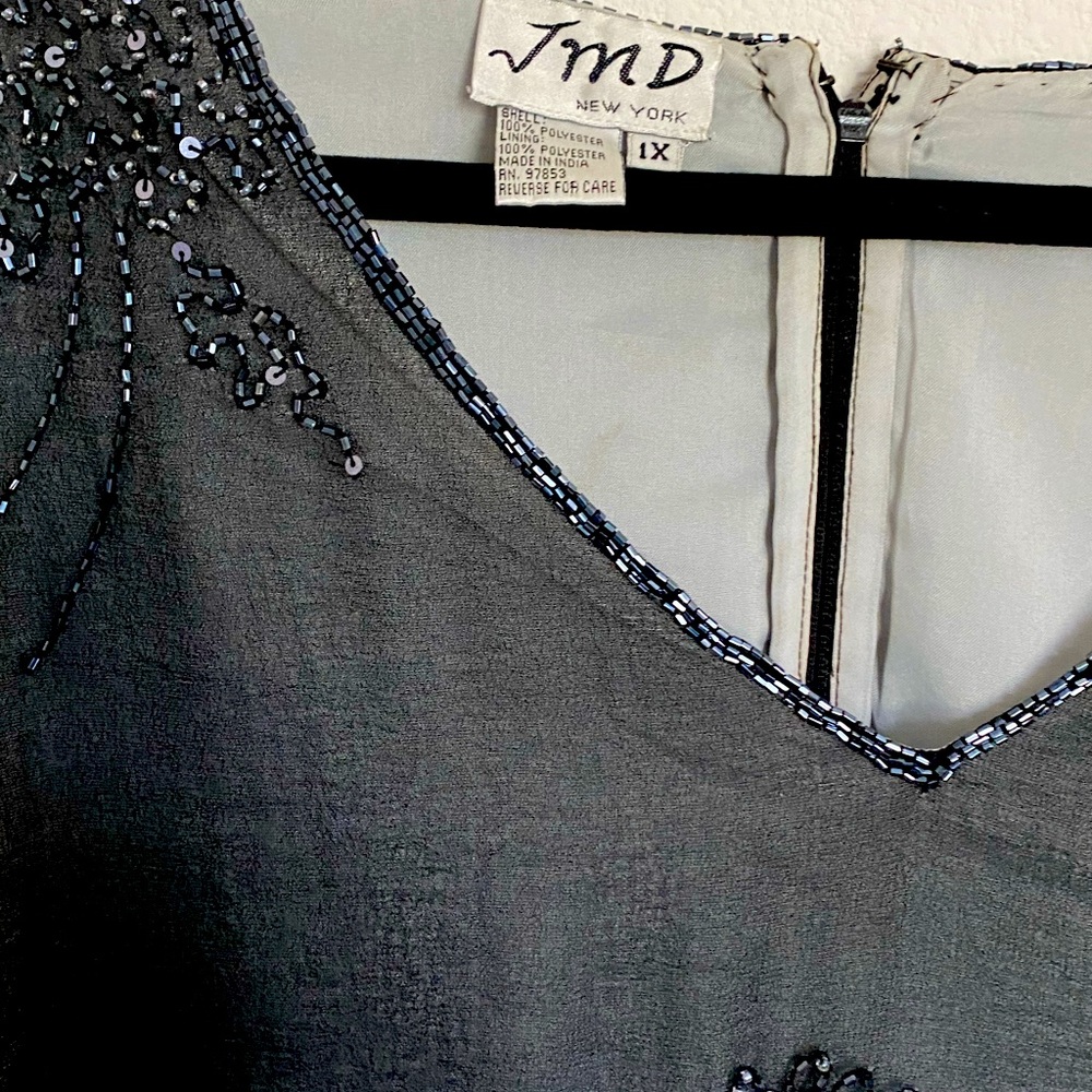 Vintage JMD sequined formal cocktail blouse size 1X